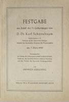 Festgabe aus Anlaß des 75. Geburtstages von D. Dr. Karl Schornbaum Hrsg. von Heinrich Gürsching-0