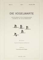 Die Vogelwarte, Band 41, Heft 2. Zeitschrift für Vogelkunde, hg. v. d. Vogelwarten Helgoland und Radolfzell-0