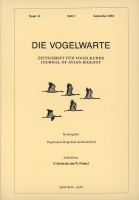 Die Vogelwarte, Band 41, Heft 3. Zeitschrift für Vogelkunde, hg. v. d. Vogelwarten Helgoland und Radolfzell-0